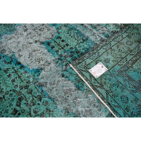 Turquoise vintage vloerkleed - 302x200 cm - HANDGEMAAKT