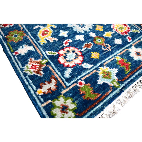 Blauw Azeri vloerkleed - 95x61 cm - HANDGEMAAKT
