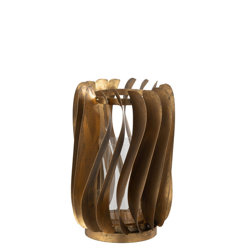 J-Line Windlicht Tina Ijzer/Fuweel Goud