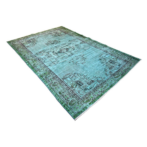 Turquoise vintage vloerkleed - 277x177 cm - HANDGEMAAKT
