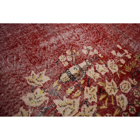 Vintage vloerkleed rood - 210x110 cm - HANDGEMAAKT