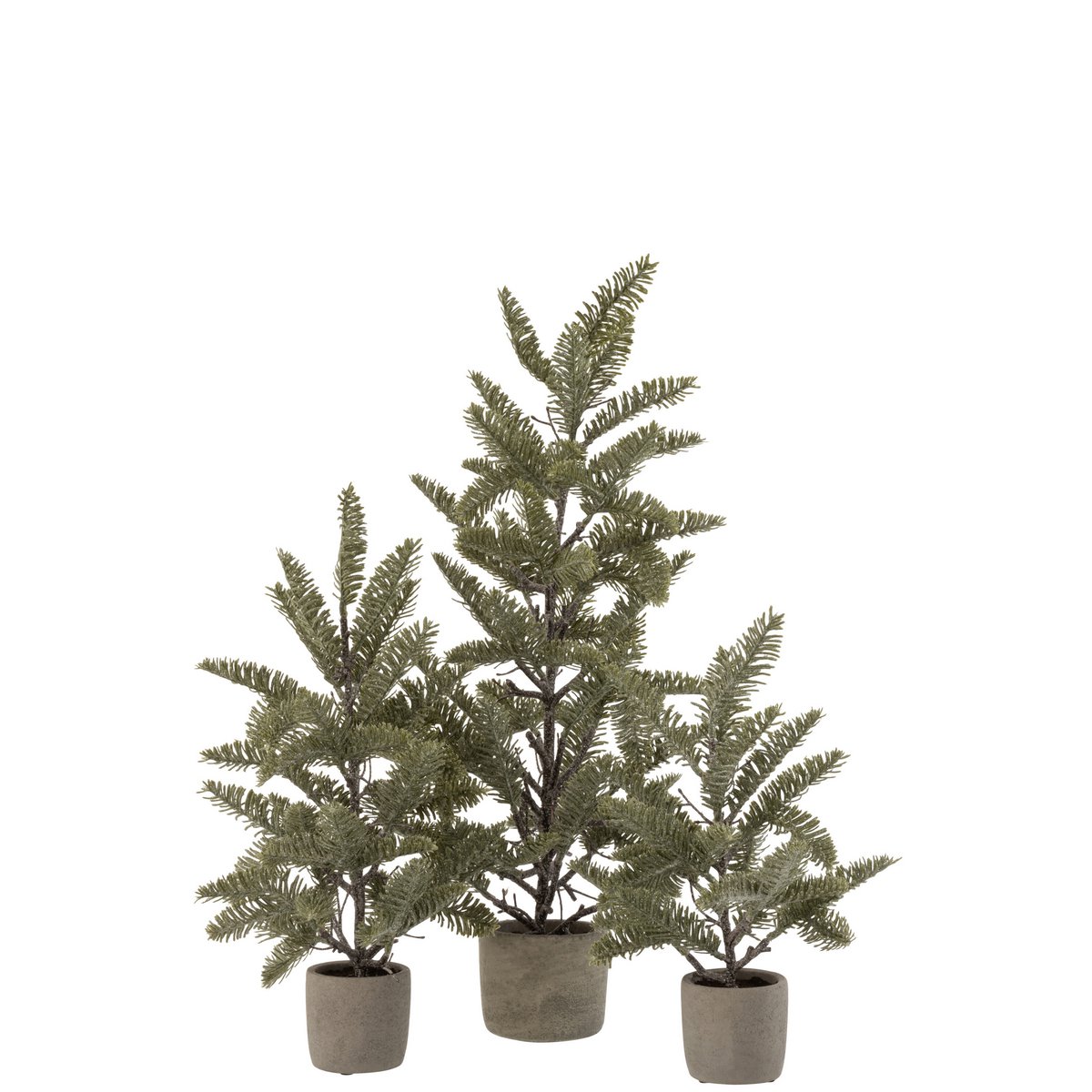 J-Line Dennentak In Pot Glitter Plastiek Groen Small Large