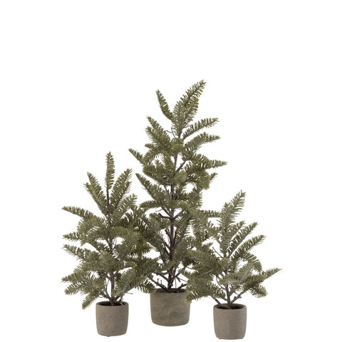J-Line Dennentak In Pot Glitter Plastiek Groen Small Large