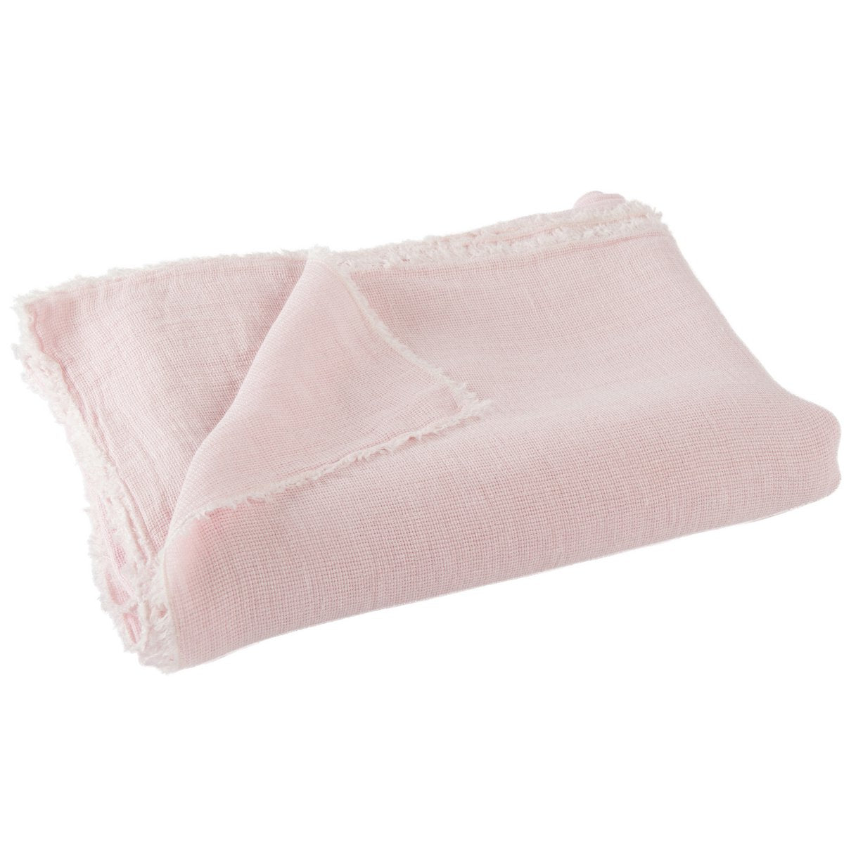 J-Line Plaid - linnen - roze - 200 x 150 cm