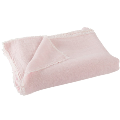 J-Line Plaid - linnen - roze - 200 x 150 cm
