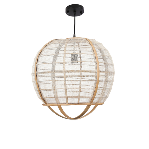 Pella Hanglamp - H44 x Ø45 cm - Linnen - Beige