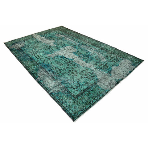 Turquoise vintage vloerkleed - 302x200 cm - HANDGEMAAKT