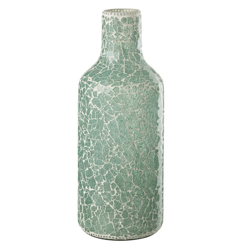 J-Line vaas Mozaiek - glas - groen/wit - large