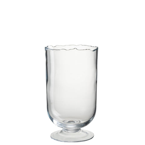 J-Line windlicht Onregelmatige Rand - glas - transparant - small
