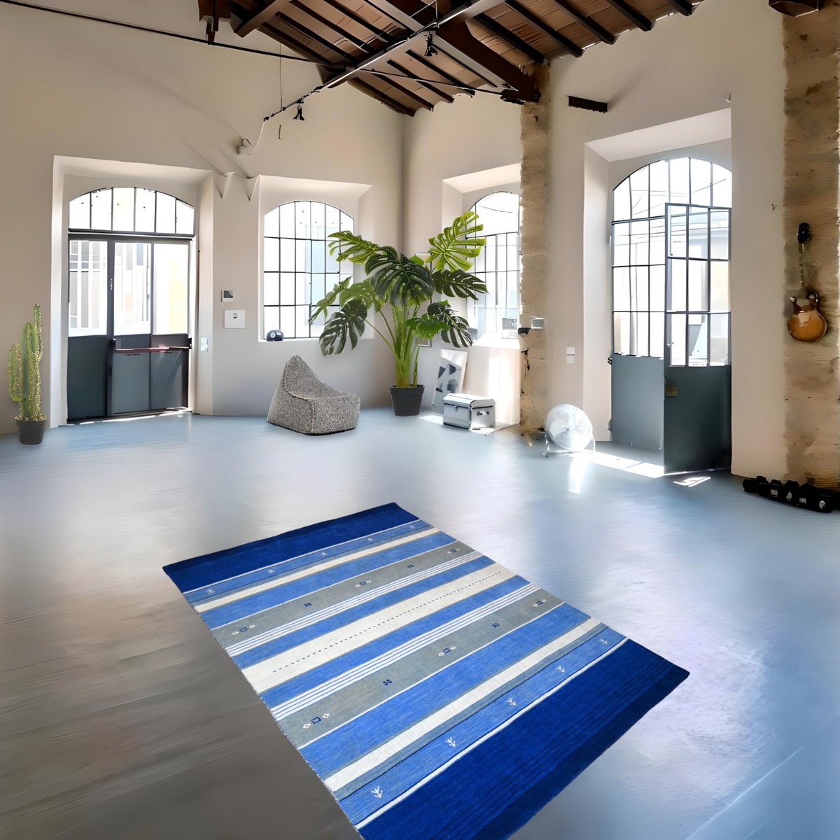 Modern vloerkleed - 208x142 cm - HANDGEMAAKT