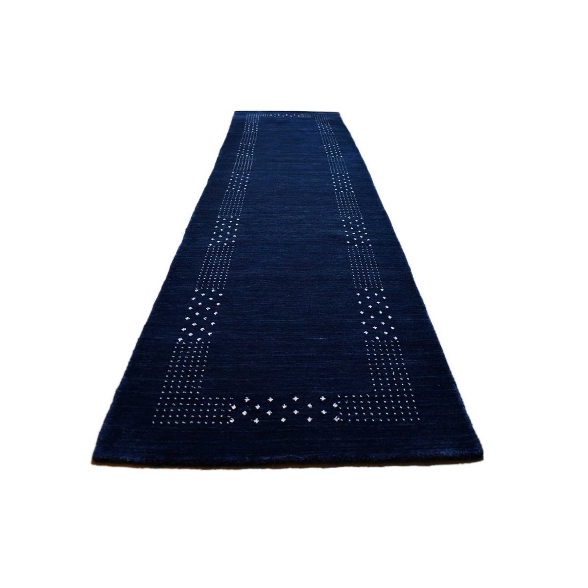 Blauwe Gabbeh loper - 340x80 cm - HANDGEMAAKT