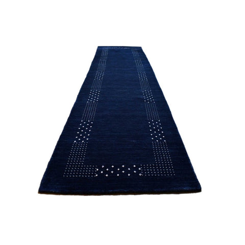 Blauwe Gabbeh loper - 340x80 cm - HANDGEMAAKT