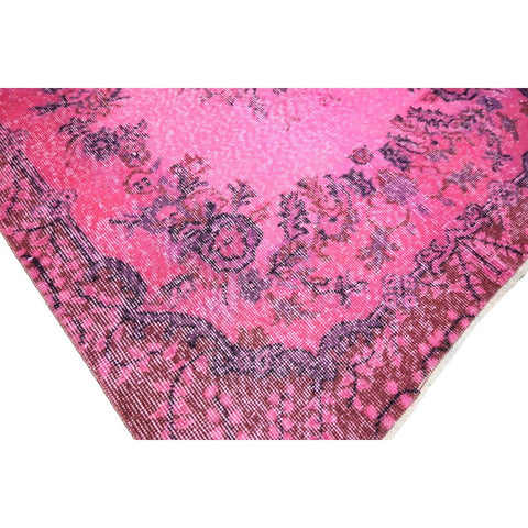 Roze vintage vloerkleed - 203x115 cm - HANDGEMAAKT