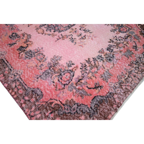 Roze vintage vloerkleed - 200x113 cm - HANDGEMAAKT