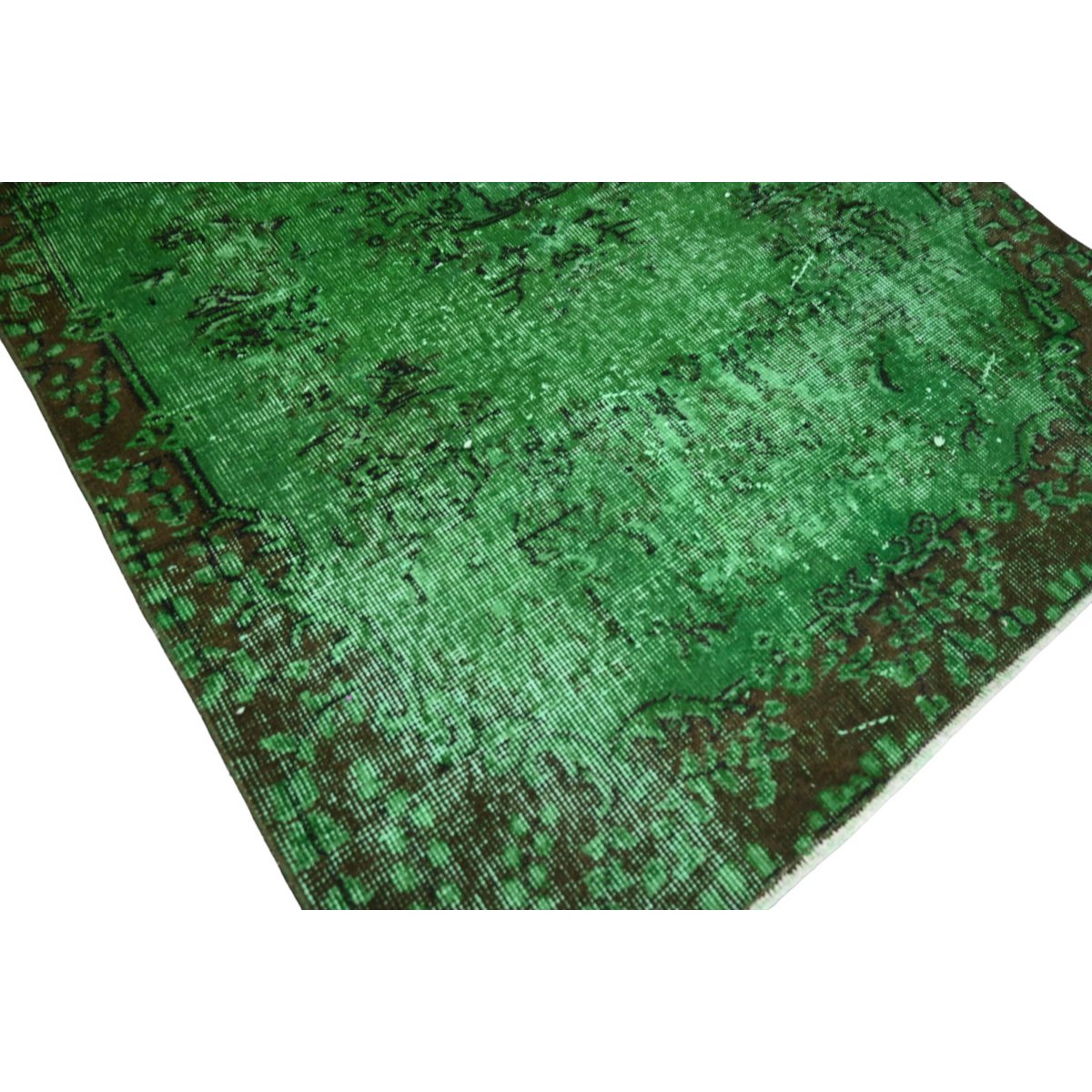 Groen vintage vloerkleed - 196x108 cm - HANDGEMAAKT