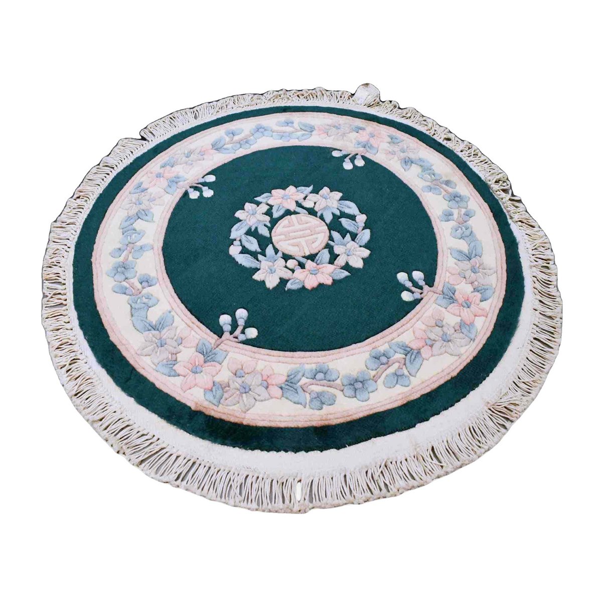 Rond Aubusson vloerkleed - 93x93 cm - HANDGEMAAKT