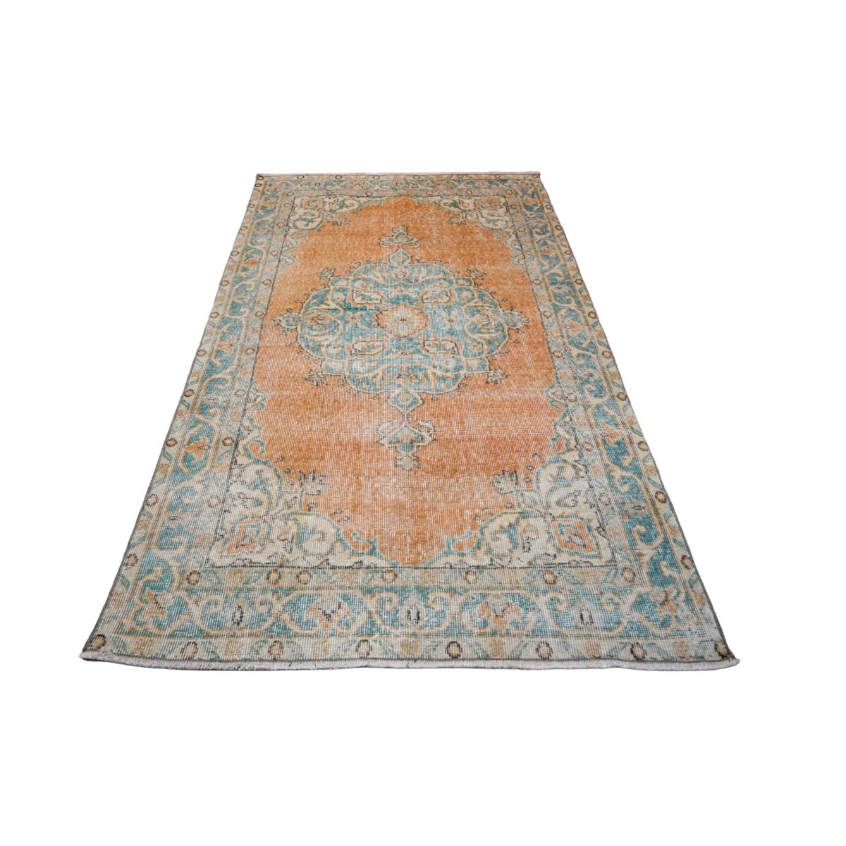 Oranje vintage vloerkleed - 198x111 cm - HANDGEMAAKT