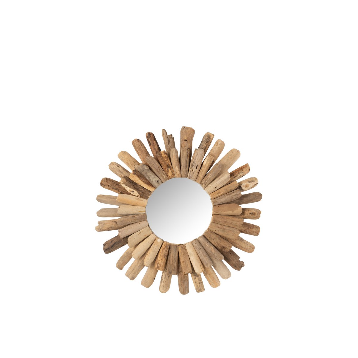 J-Line spiegel Rond - hout - naturel - medium