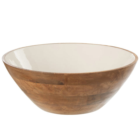 J-Line kom Kos - hout - bruin/wit