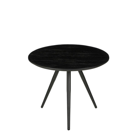 Jailey Bijzettafel - Set van 2 - H49 x Ø50 cm - Gerecycled Hout - Zwart