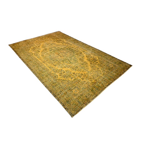 Geel vintage vloerkleed - 281x177 cm - HANDGEMAAKT