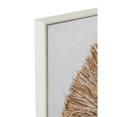 J-Line wanddecoratie Ibiza Cirkel - canvas/verf - creme/wit - small