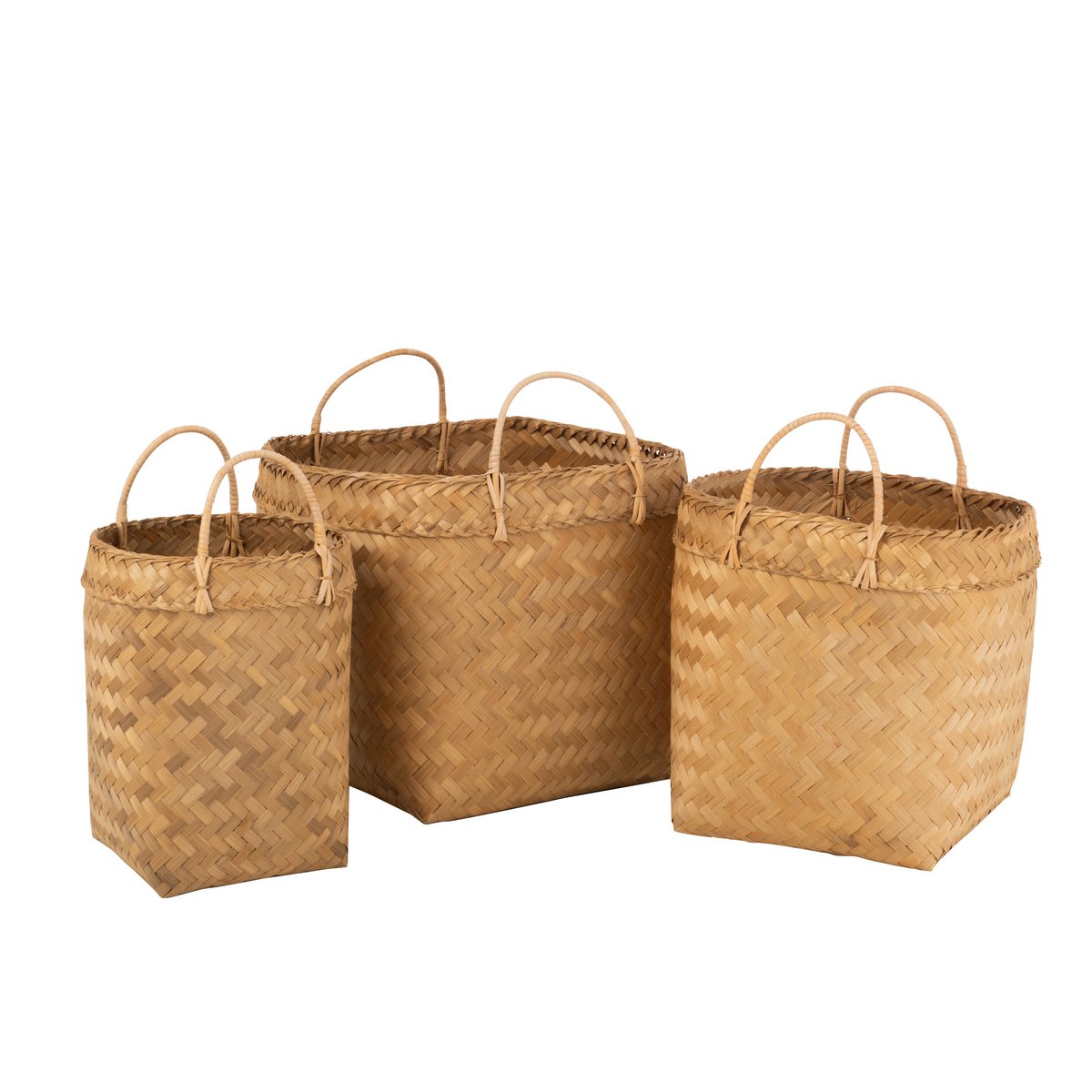 J-Line manden Vierkant - rotan - naturel