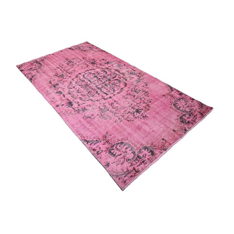 Roze vintage vloerkleed - 234x128 cm - HANDGEMAAKT