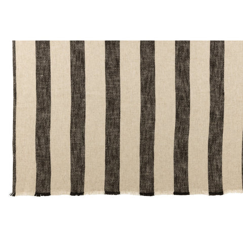 J-Line Plaid met lijnen - katoen - beige - 171 x 127 cm
