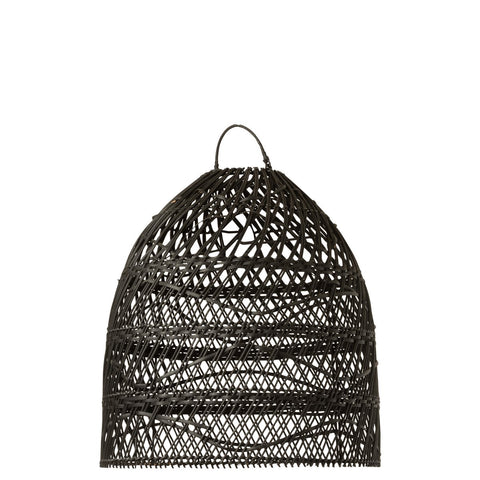 J-Line lampkap Golven - rotan - zwart