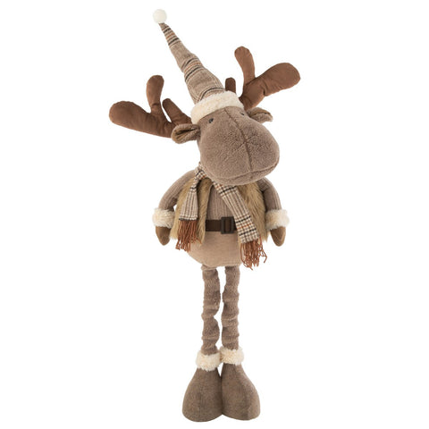 J-Line Rendier Winter Staand Textiel Bruin Large