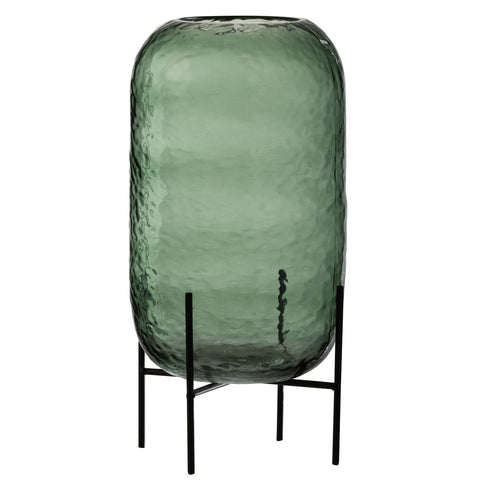 J-Line vaas Rond Oneffen - glas - groen - large