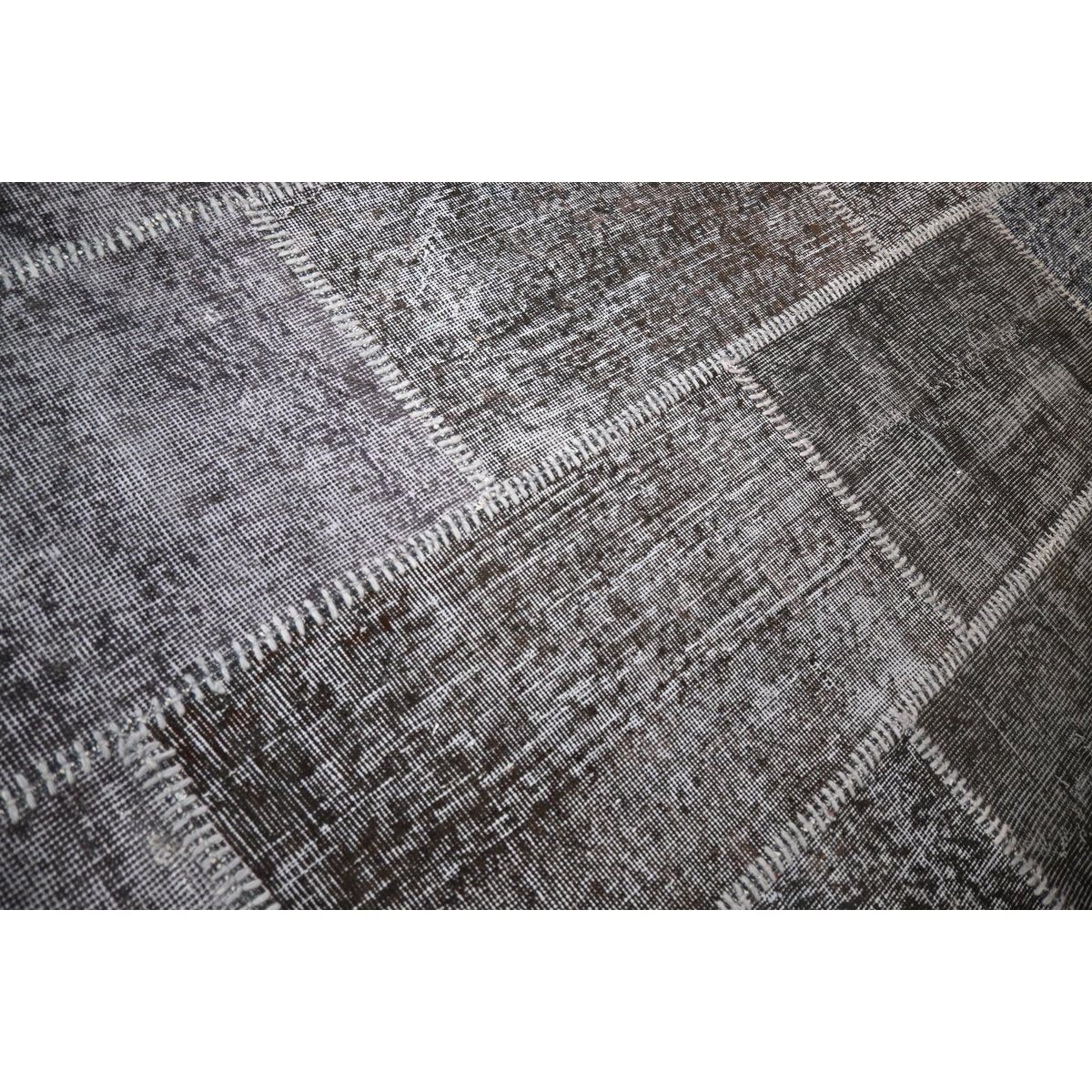 Grijs patchwork vloerkleed - 305x200 cm - HANDGEMAAKT