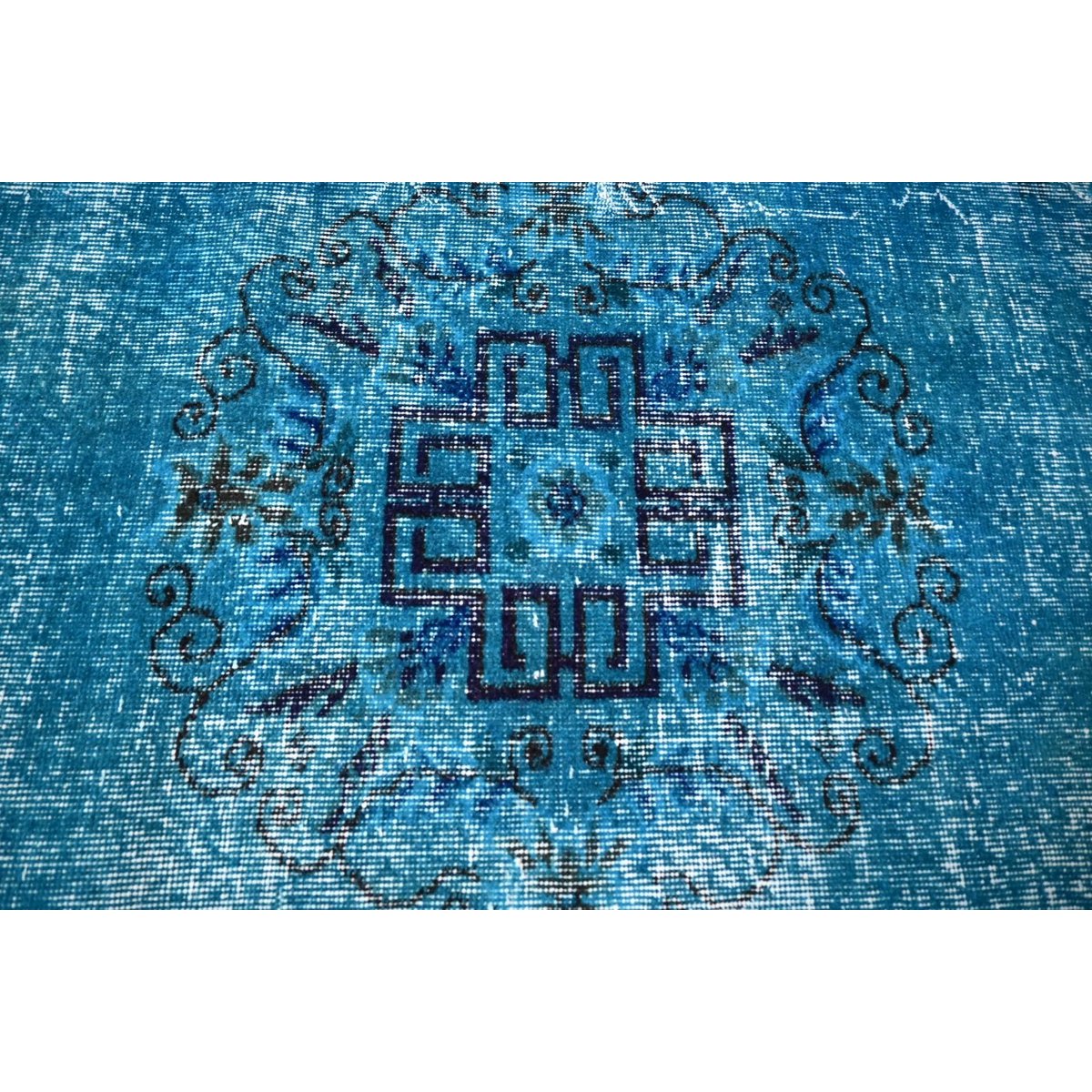 Blauw vintage vloerkleed - 296x184 cm - HANDGEMAAKT