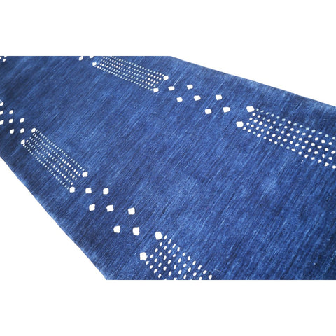 Blauwe Gabbeh loper - 310x80 cm - HANDGEMAAKT