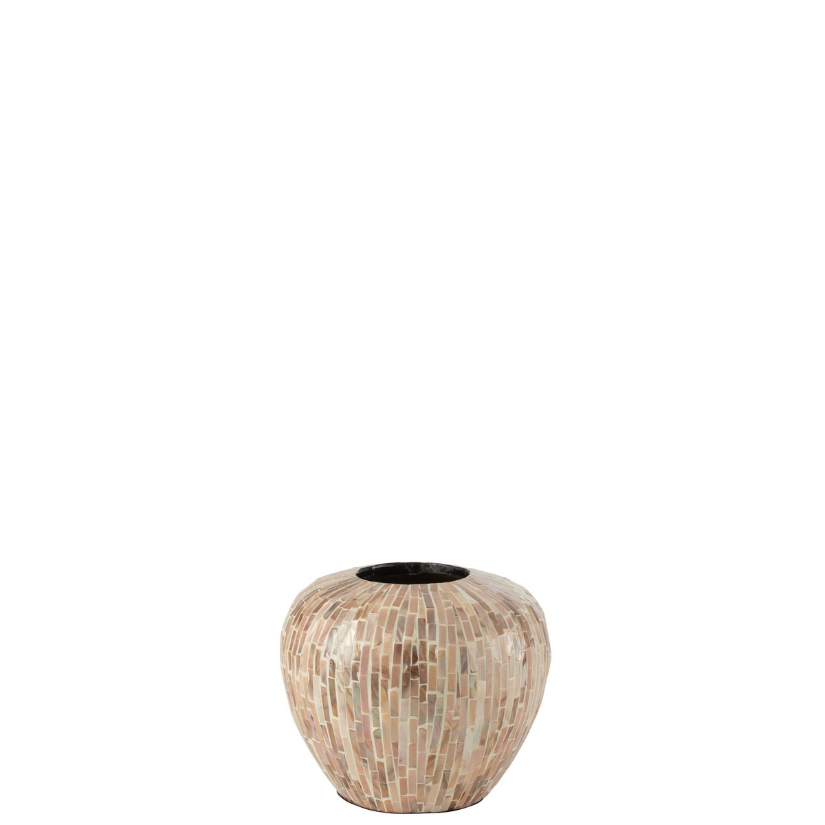 J-Line vaas Nuye Bol - schelpen/bamboe - beige