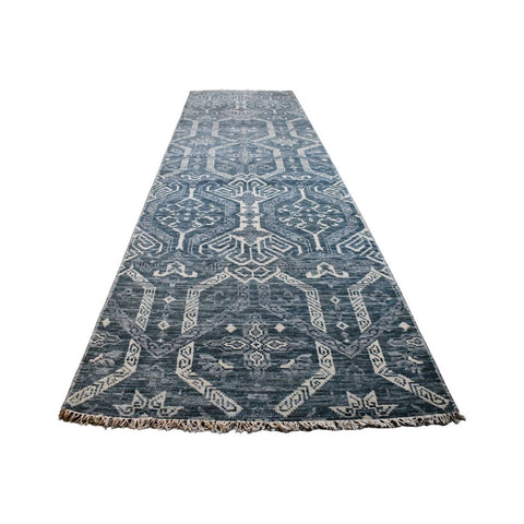 Moderne Kazak loper - 356x96 cm - HANDGEMAAKT