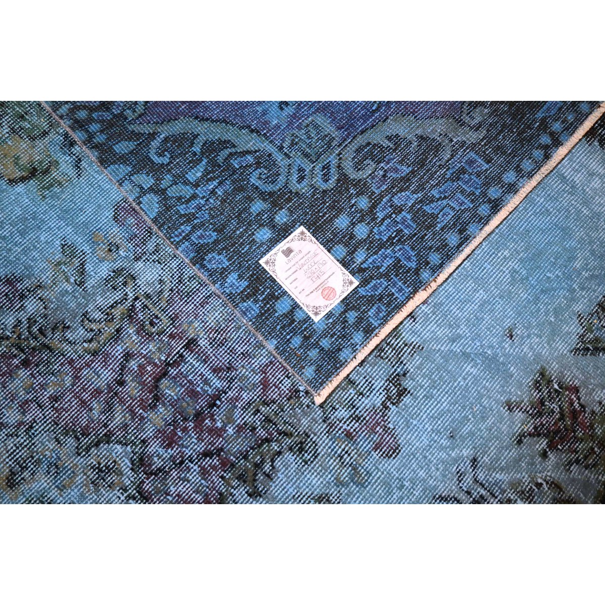 Blauw vintage vloerkleed - 290x170 cm - HANDGEMAAKT