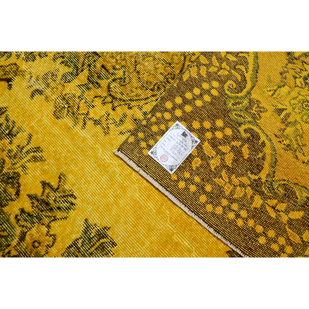 Geel vintage vloerkleed - 290x163 cm - HANDGEMAAKT