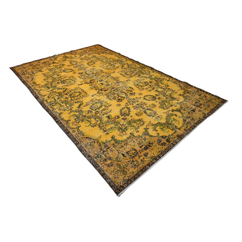 Geel vintage vloerkleed - 292x187 cm - HANDGEMAAKT