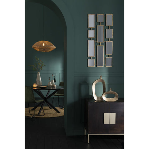 J-Line vaas Ovaal - bloemenvaas - aluminium - goud - large - 46 cm