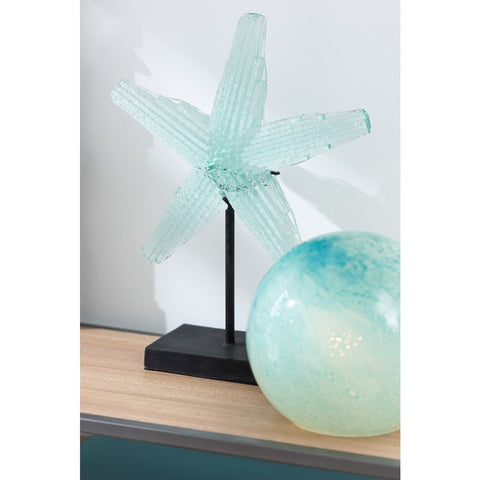 J-Line Zeester Op Voet Gerecycleerd Glas Transparent Small