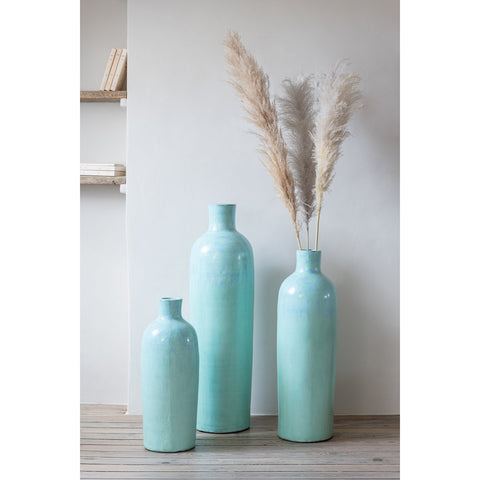 J-Line Vaas Justine Terracotta Blauw Small