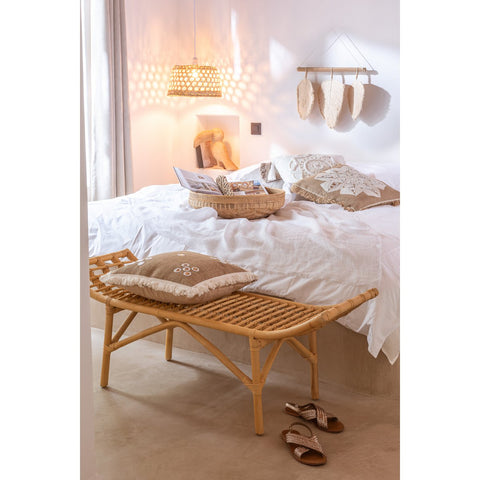 J-Line schalen Rond - rotan - naturel