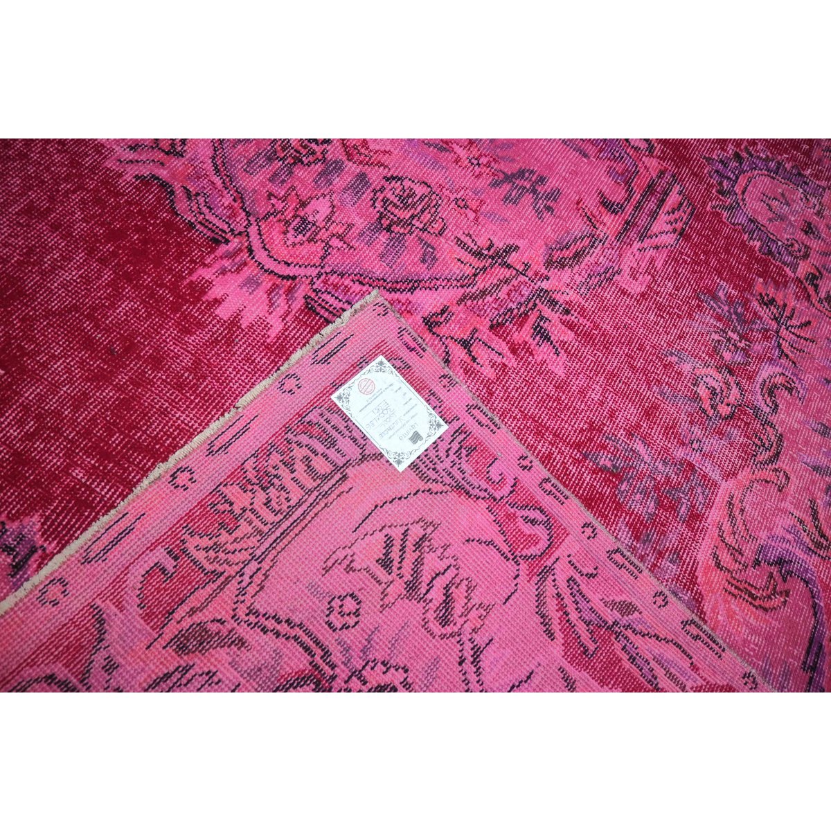 Roze vintage vloerkleed - 300x186 cm - HANDGEMAAKT
