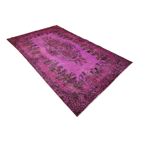 Paars vintage vloerkleed - 281x165 cm - HANDGEMAAKT