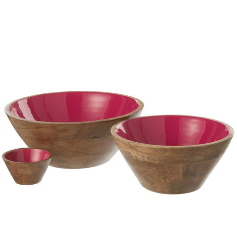 J-Line kom - hout - fuschia - large