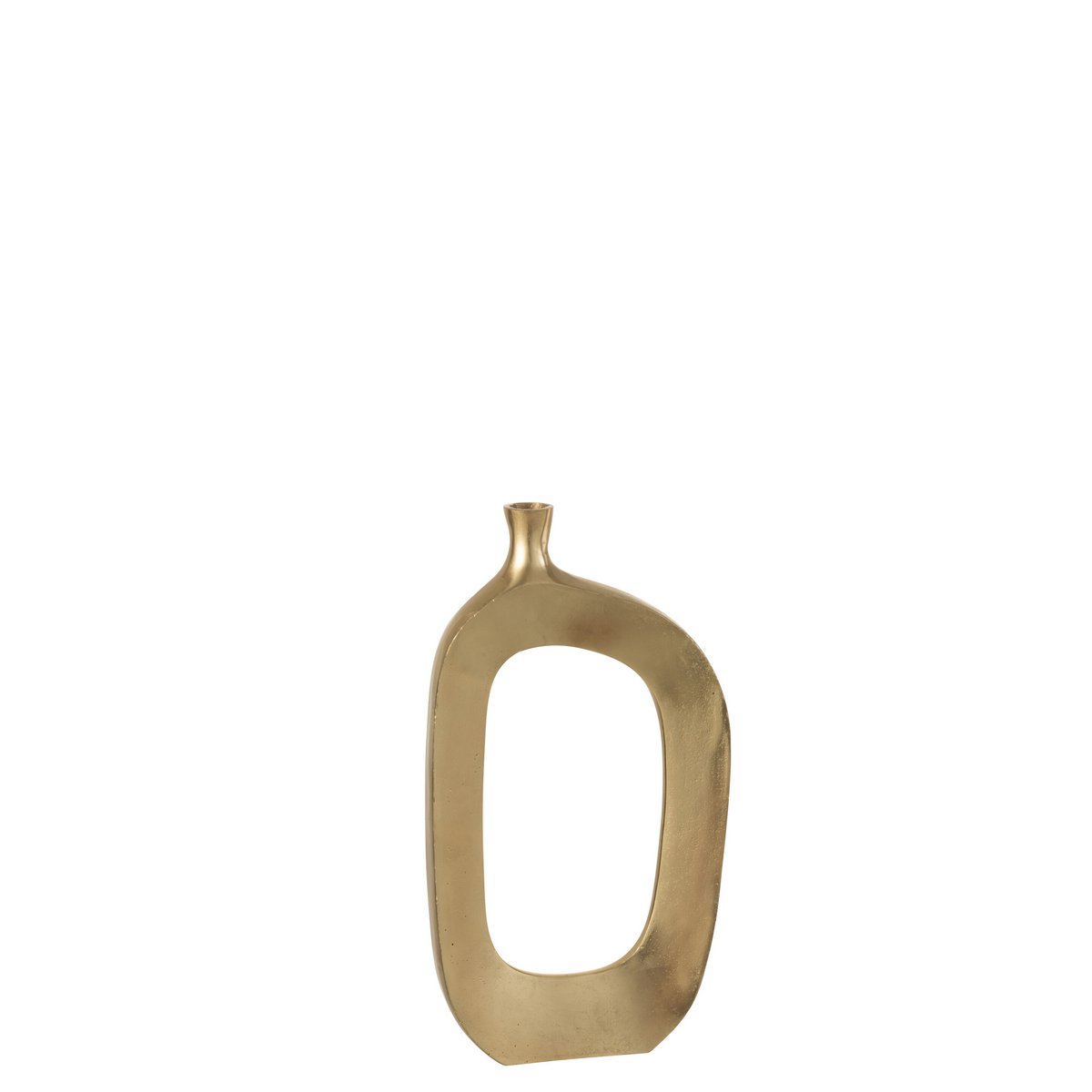 J-Line vaas Ovaal - bloemenvaas - aluminium - goud - large - 46 cm