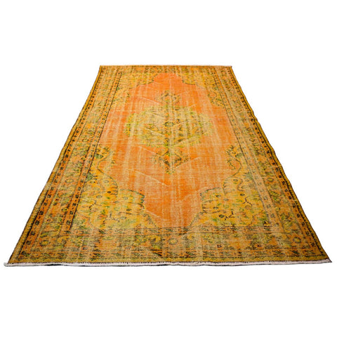 Geel vintage vloerkleed - 260x167 cm - HANDGEMAAKT