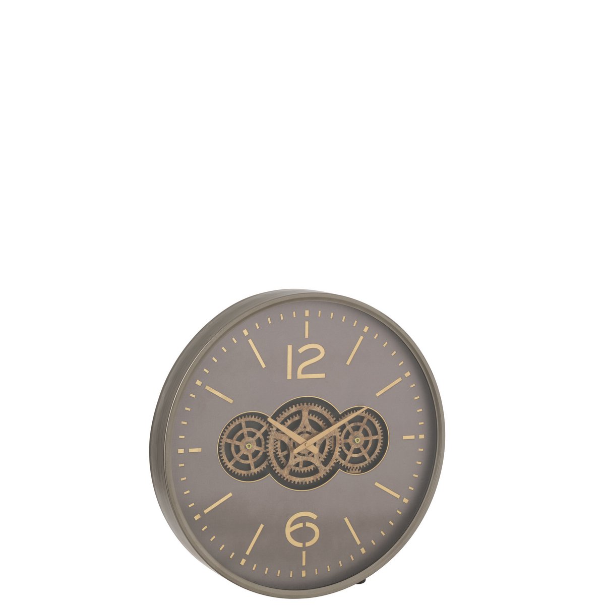 J-Line Klok Tandwiel Mdf Grijs/Goud Large